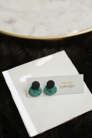 Turquoise + Black Small Studs