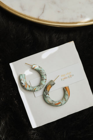 Mint Stone Hoops