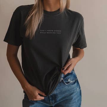 Can't Throw Stones Tee - Charcoal